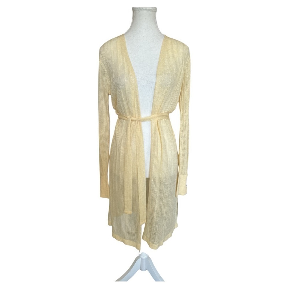 White House Black Market Yellow Wrap Cardigan Size Small